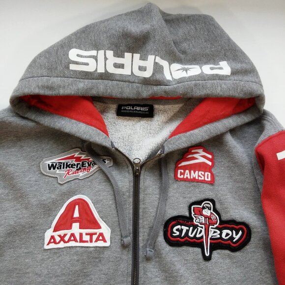 Polaris Mens Full Zip Racing Hoodie w/Logo Sponsor Branding Patches - Medium - Picture 5 of 11